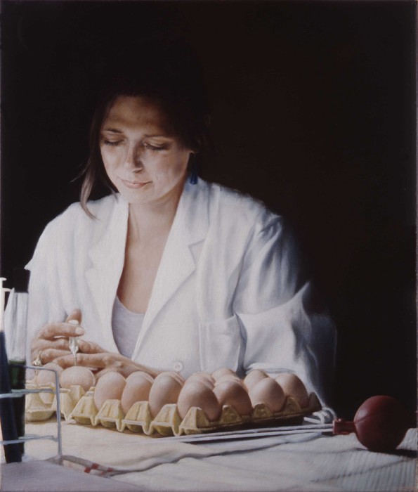 girl injecting eggs # 1 | Robert Wevers